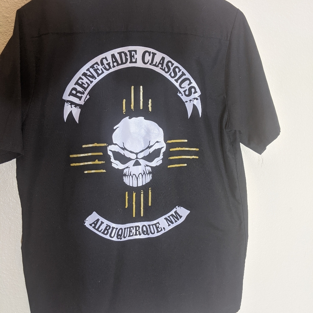 Red Kap Black short sleeve biker button up shirt
